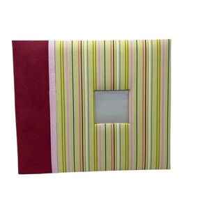ChatterBox Postbound 8 x 8‎ inch Scrapbook Pink Green Stripe New Open Package​​